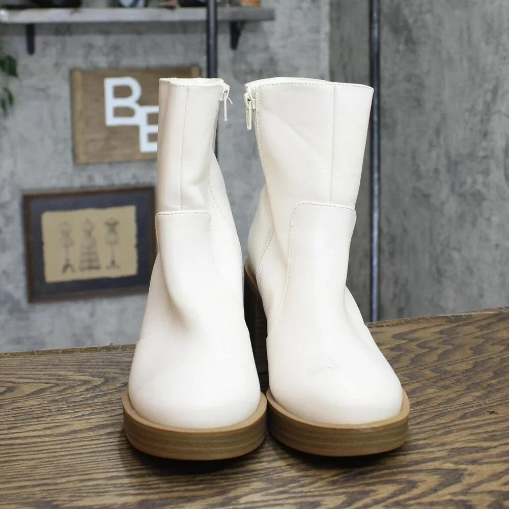 Universal Thread Jenna Platform Boots with Memory Foam Insole Off White 8M